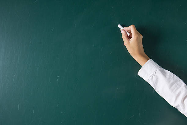istock Female hand writing on the blackboard 507744078