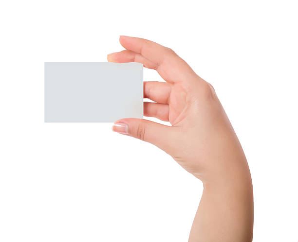 istock Woman hand handle card of posture, isolated on white background 507744268
