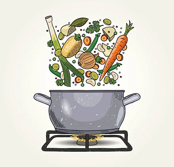 Vector illustration of Vegetable Soup