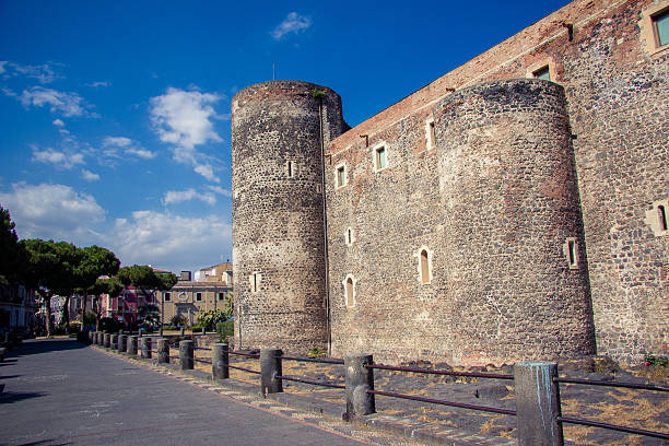 Ursino Castle & Civic Museum, Catania, Sicily, Italy stock photo