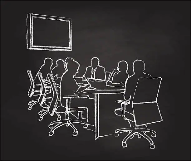 Vector illustration of Chalkboard Meeting