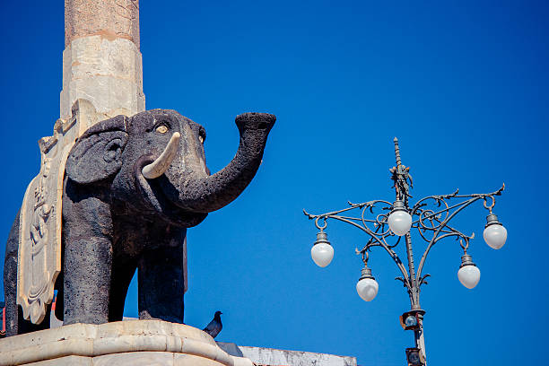 Elephant symbol of Catania, Sicily, Italy stock photo