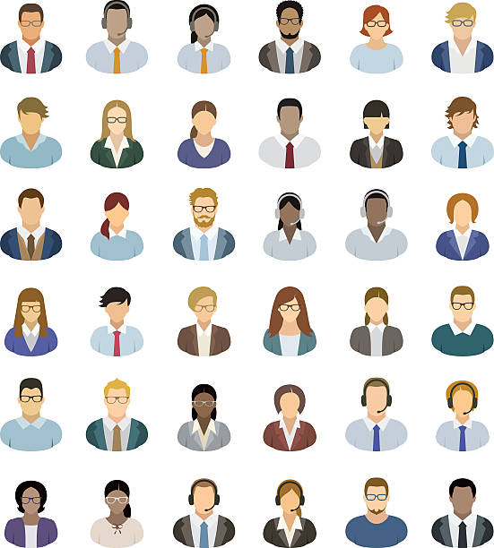 Young Business People – Icons set Set of thirty-six people icons. service clipart stock illustrations