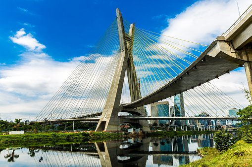 The most famous bridge in the city of Sao Paulo, Brazil
