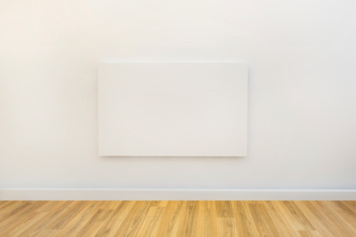 white room with oak or pine wooden flooring