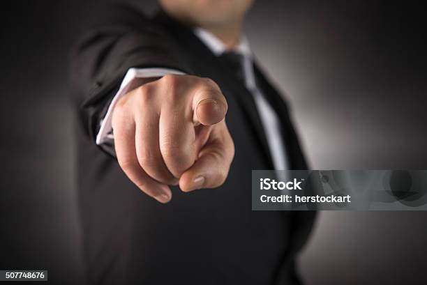 Businessman Points His Finger At You Stock Photo - Download Image Now - Pointing, Aiming, Blame