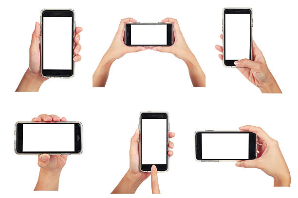 istock Female holding smart phone 6 various photos collection, use clip 507749614