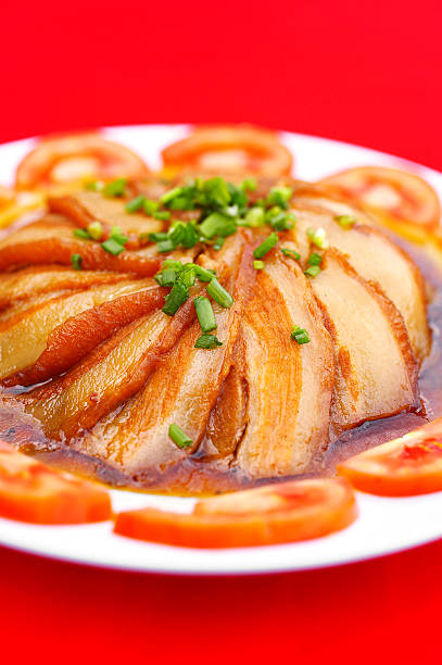 close up chinese pork fried