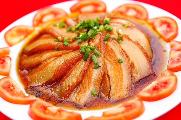 close up chinese pork fried