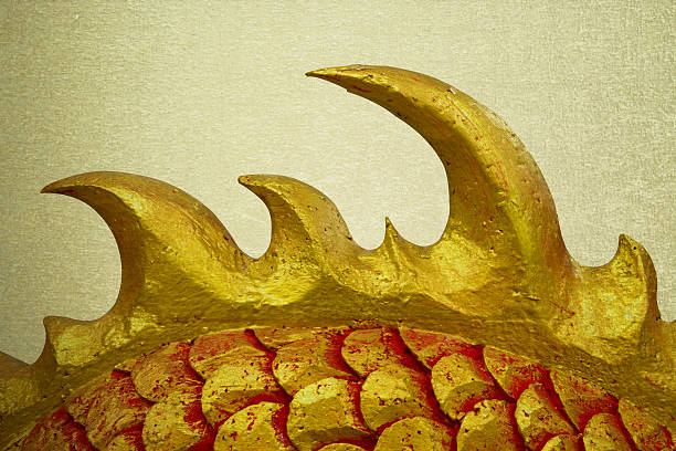 istock vintage picture golden Chinese dragon on isolate background 507751355