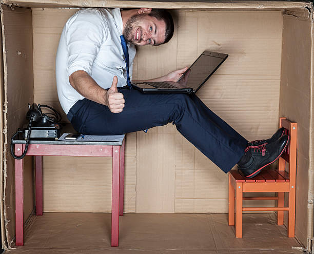 istock strange position at the desk, thumbs up 507751554