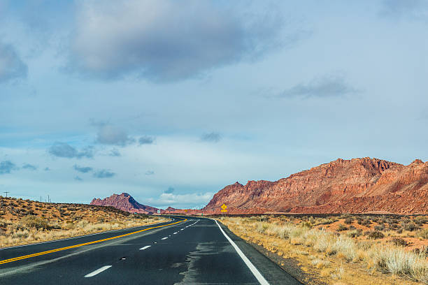 istock Perfectly smooth America highway across the endless desert 507751612