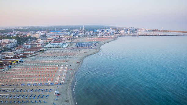 istock Aerial view of Tirrenean private beach 507752144