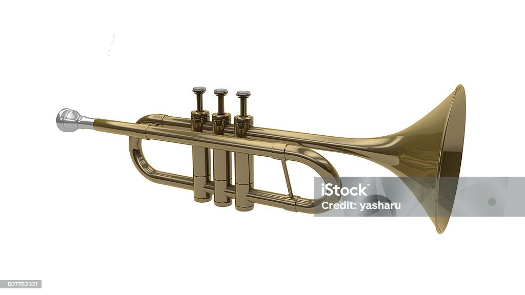 Trompete sobre fundo branco-imagem Stock - Royalty-free Clarim Foto de stock