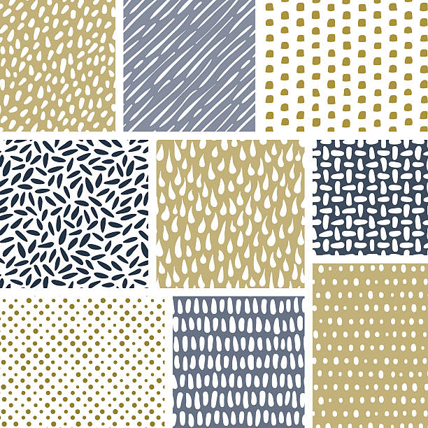 stockillustraties, clipart, cartoons en iconen met set of abstract hand drawn textures. vector seamless patterns - rijst stapelvoedsel