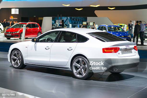 Audi A5 Sportback Rear View Stock Photo - Download Image Now - 2016, Audi, Behind