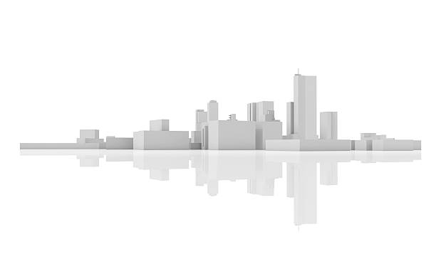 abstrato moderno o horizonte da cidade. 3 d modelo - generic currency - fotografias e filmes do acervo