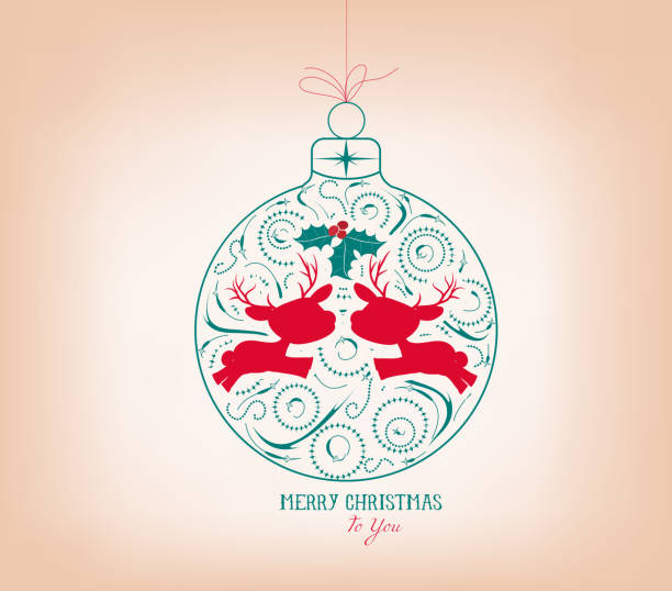 메리 크리스마스 장식품 - christmas card christmas greeting card 2013 stock illustrations