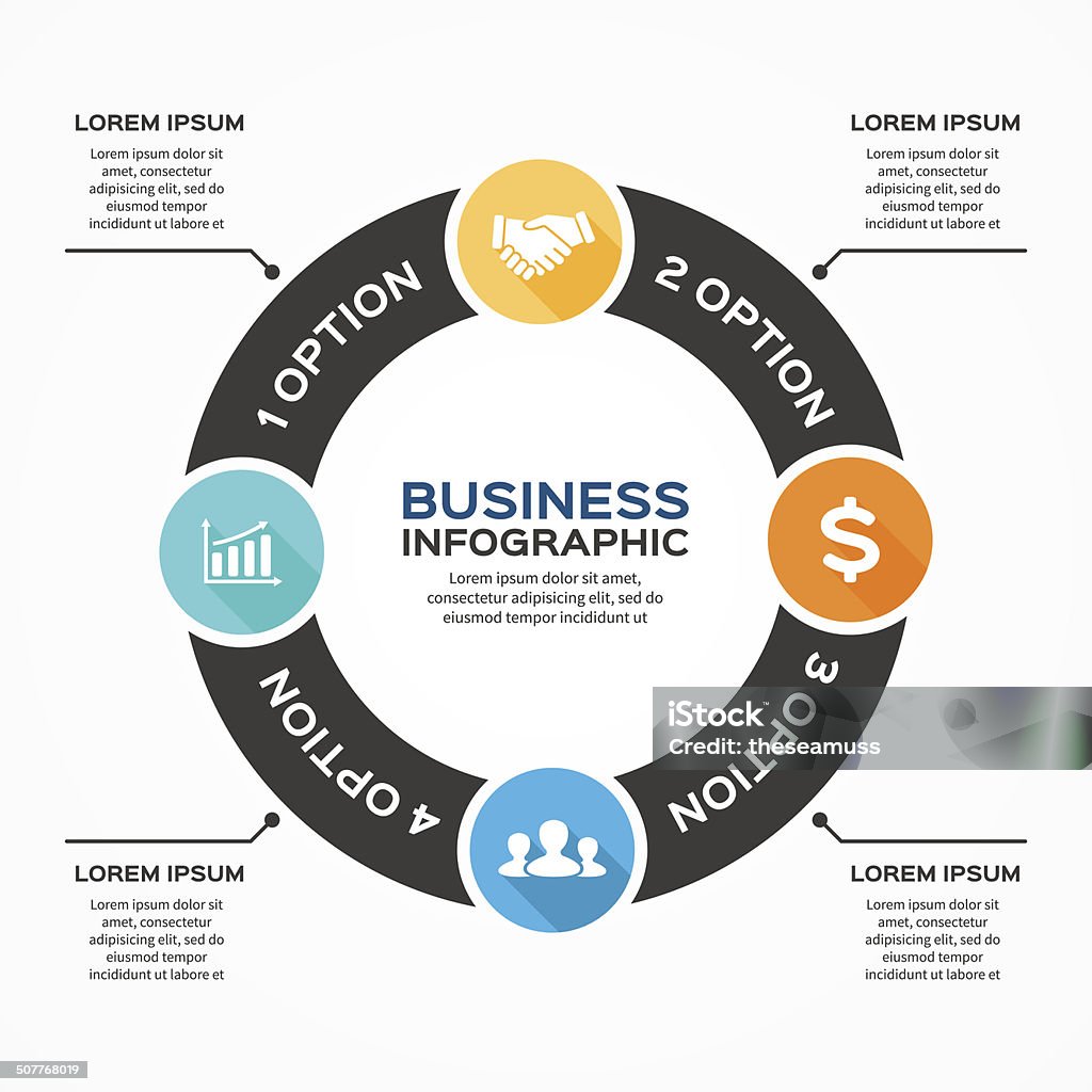 Vektor-Kreis Infografik für business-Präsentation Abbildung - Lizenzfrei Abstrakt Vektorgrafik