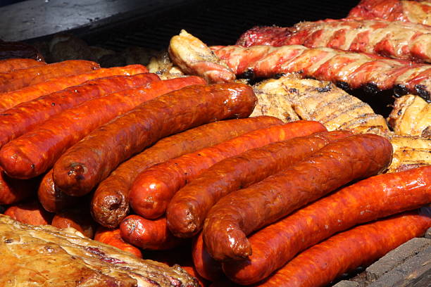istock Sausage And Other Meat At Vendors Display 507773773