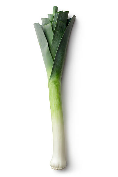 Vegetables: Leek Isolated on White Background stock photo