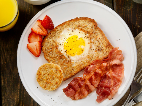 Sunny side up Egg in a hole with Bacon - Hasselblad H3D-39mb Camera