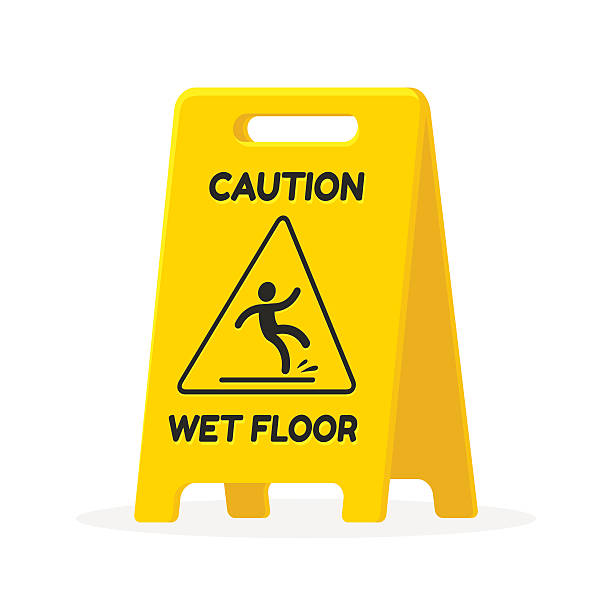 Wet floor sign Wet floor sign. Isolated fat vector illustration. wet stock illustrations