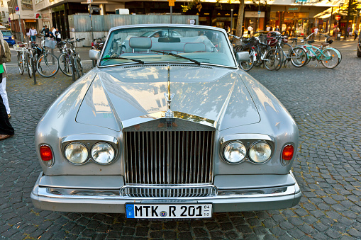 Frankfurt, Germany - October 2, 2011: Oldtimer Meeting in Frankfurt, Germany. A  Rolls Royce Silver Shadow presented by the event \