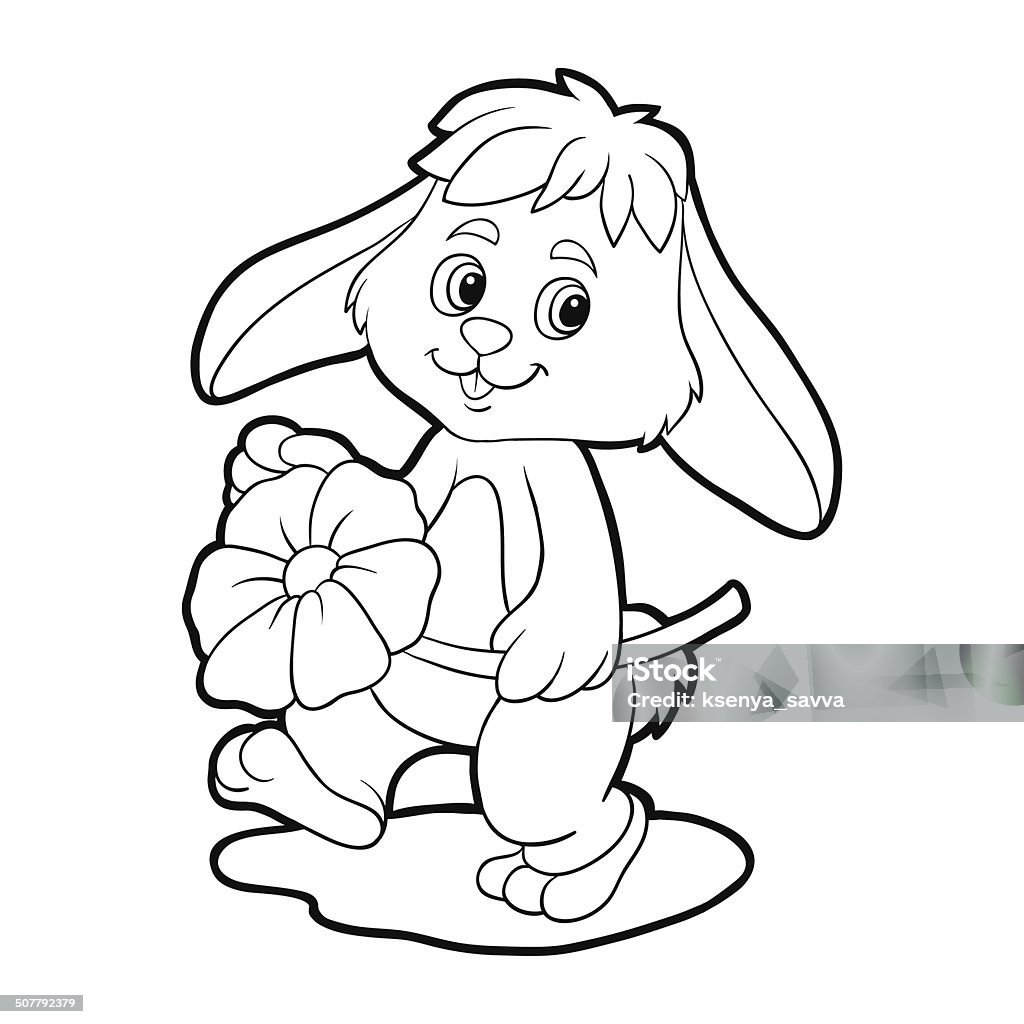 Coloring book (rabbit) Child stock vector