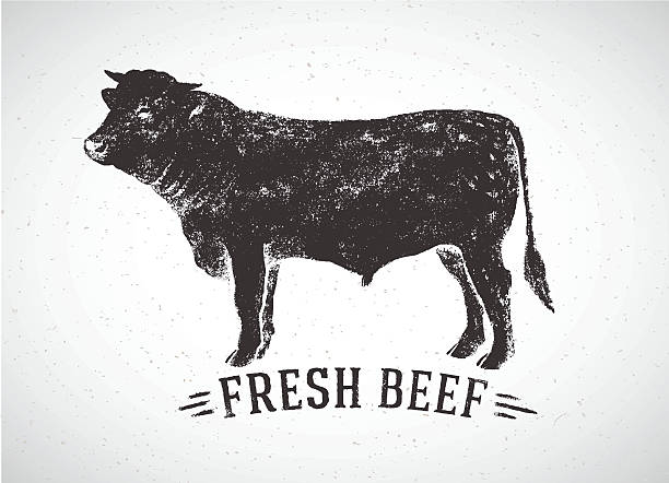 ilustrações de stock, clip art, desenhos animados e ícones de gráfico de silhueta de touro. - carne de vaca ilustrações