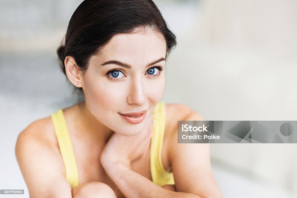 Close-up portrait of beautiful woman Young woman portrait Beautiful Woman Stock Photo