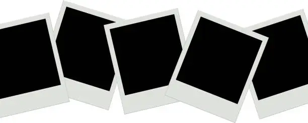 Vector illustration of Photo frames background. Instant film.