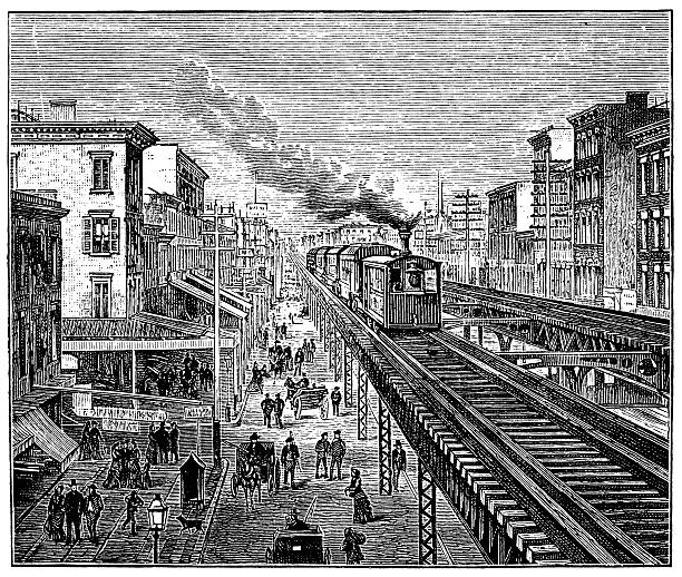 istock Antique illustration of steam powered machinery 507795555