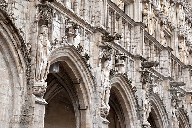 Facade of City Hall, Gran Place - Main Square, Brussels, Belgium