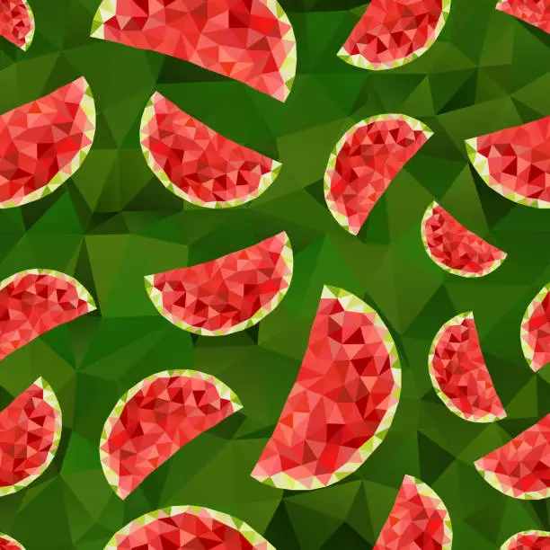Vector illustration of Triangle watermelon seamless pattern