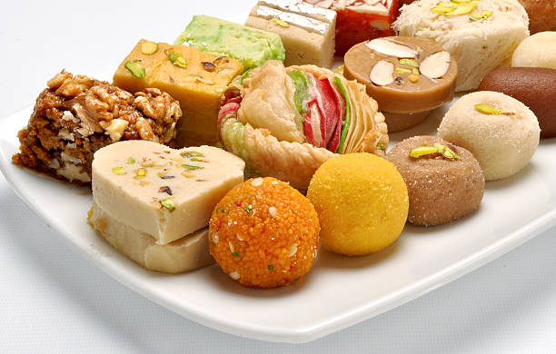 Pakistani Mithai-4 A group of delicious and famous Pakistani and Indian Sweets dessert sweet food stock pictures, royalty-free photos & images