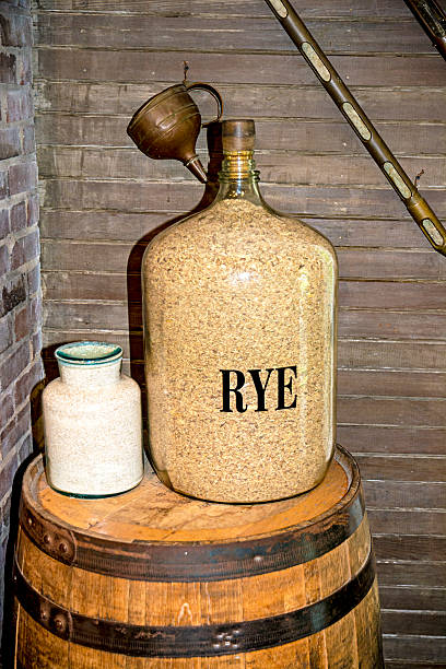 istock Large bottle filler with Rye grain 507797329