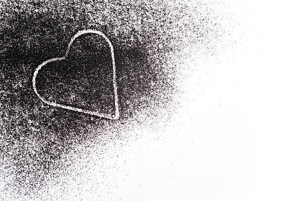 istock Black  heart in glitter with copy space 507797398