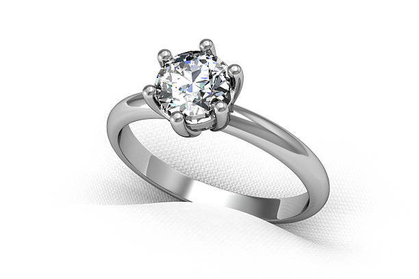 istock Diamonds ring on white gold body shape the most luxurious 507797483