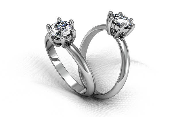 istock Diamonds ring on white gold body shape the most luxurious 507797485