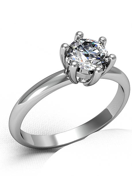 istock Diamonds ring on white gold body shape the most luxurious 507797493
