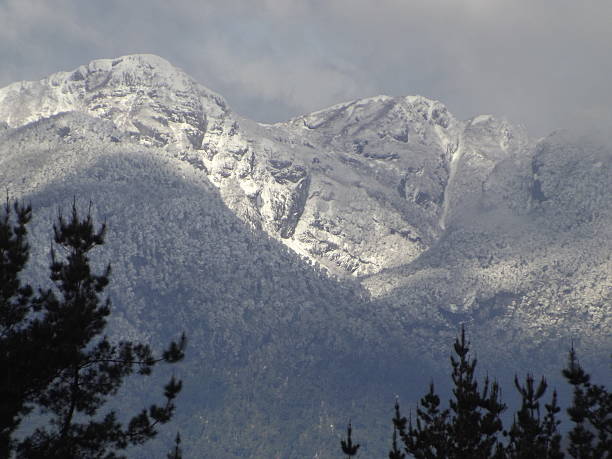 Snowed mountains in the Andes (Patagonia, Chile) stock photo