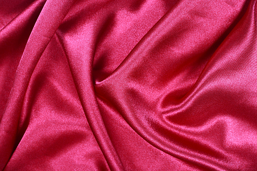 Red Silk Patterned Curved Design On Red Silk For Pattern And Background Stock Photo ...