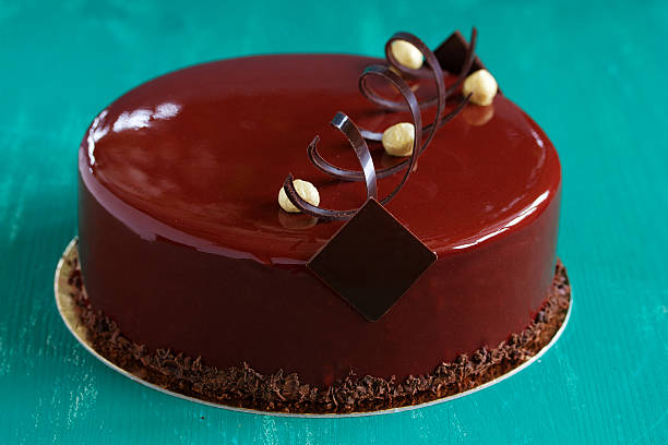 istock Modern cake covered with chocolate glyassazhem. 507798628