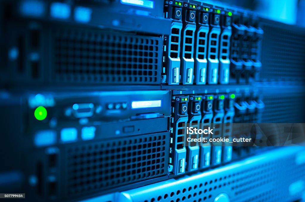 Network servers An Network servers in data room . Network Server Stock Photo
