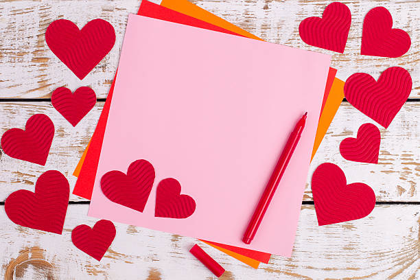 istock Details of a greeting card with hearts 507799596