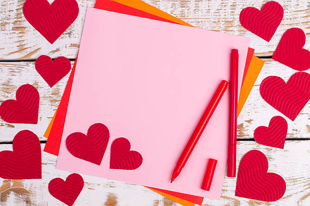 istock Details of a greeting card with hearts 507799682