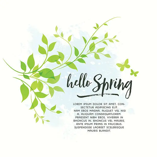 Vector illustration of Spring Leaves Background