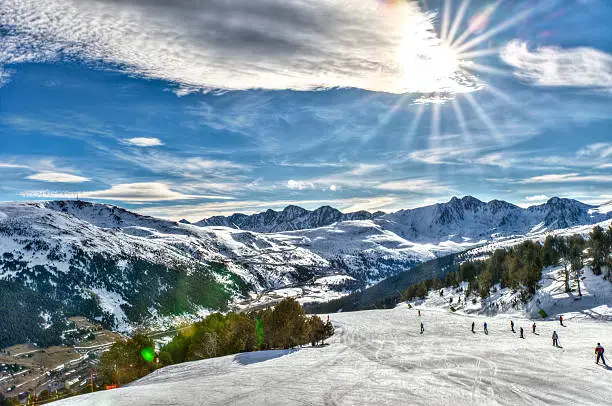 Snow panoramic in Andorra.