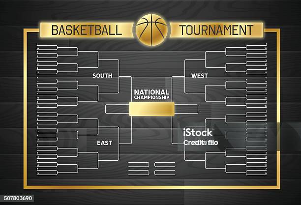 Basketball Bracket Background Stock Illustration - Download Image Now - Sports Bracket, Bracket - Household Fixture, Basketball - Ball